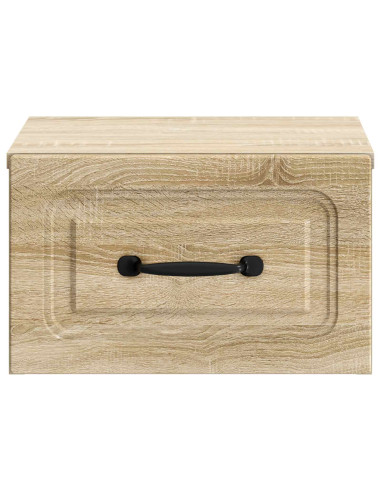 Mobiletto da notte a muro 2 pcs Rovere Sonoma 34,5 x 33 x 20 cm