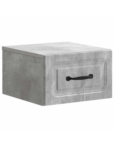 Mobiletto da notte a muro con cassetto 2 pcs Grigio Cemento