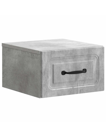 Mobiletto da notte a muro con cassetto 2 pcs Grigio Cemento