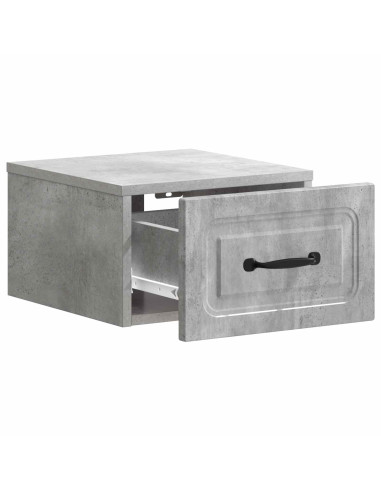 Mobiletto da notte a muro con cassetto 2 pcs Grigio Cemento