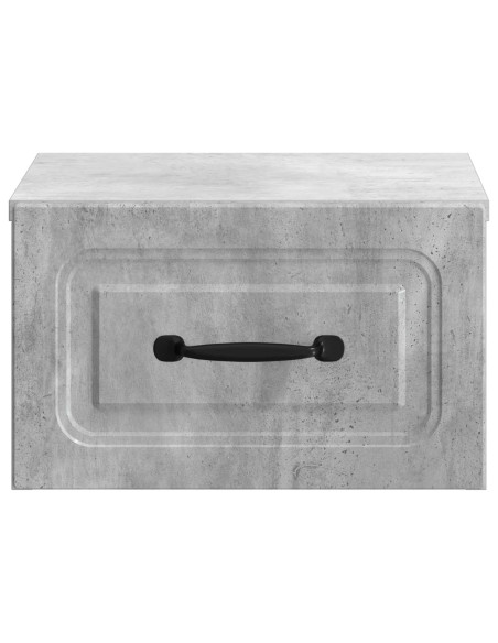 Mobiletto da notte a muro con cassetto 2 pcs Grigio Cemento