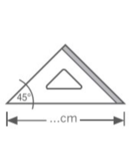 SQUADRA ALLUMINIO PROFIL 45° CM 35