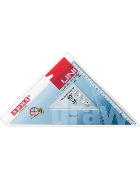 SQUADRA 45° 35CM LINEA UNI