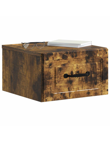 Mobiletto da notte a muro Rovere Fumo 34,5 x 33 x 20 cm