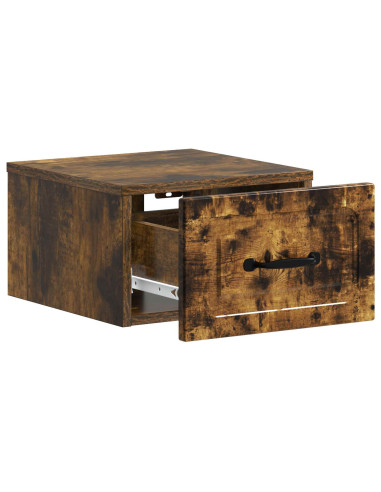 Mobiletto da notte a muro Rovere Fumo 34,5 x 33 x 20 cm