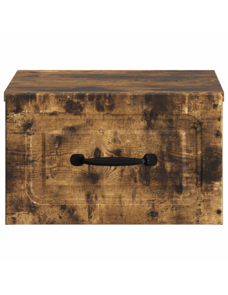 Mobiletto da notte a muro Rovere Fumo 34,5 x 33 x 20 cm