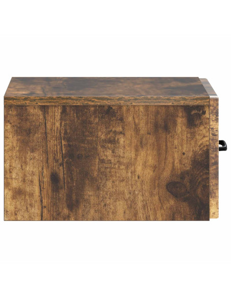 Mobiletto da notte a muro Rovere Fumo 34,5 x 33 x 20 cm