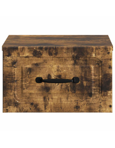 Mobiletto da notte a muro 2 pcs Rovere Fumo 34,5 x 33 x 20 cm