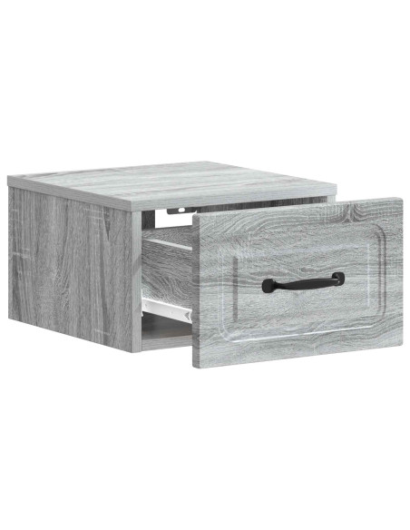 Mobiletto da notte a muro Grigio Sonoma 34,5 x 33 x 20 cm