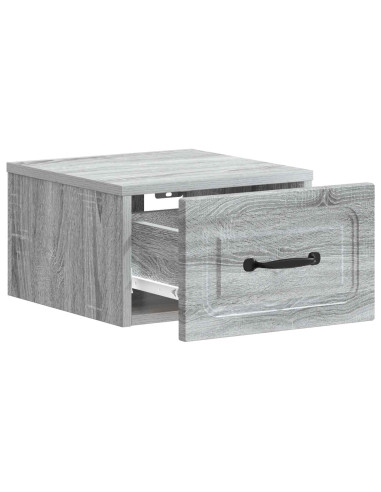 Mobiletto da notte a muro 2 pcs Grigio Sonoma 34,5 x 33 x 20 cm