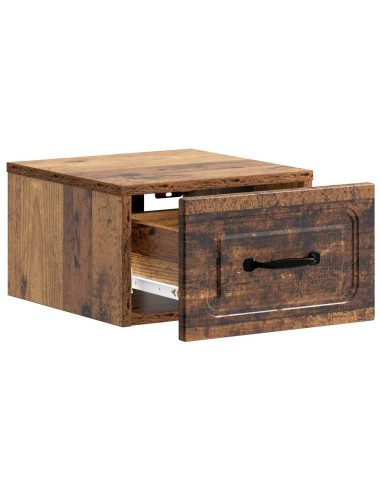 Mobiletto da notte a muro Legno antico 34,5 x 33 x 20 cm