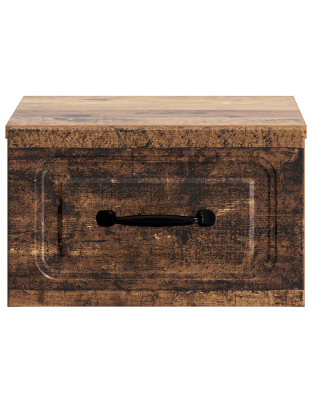 Mobiletto da notte a muro Legno antico 34,5 x 33 x 20 cm