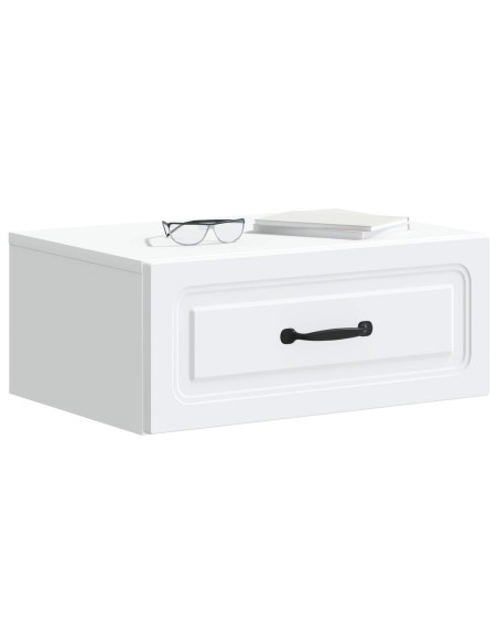 Mobiletto da notte a muro 2 pcs Bianco 49 x 34,5 x 20 cm