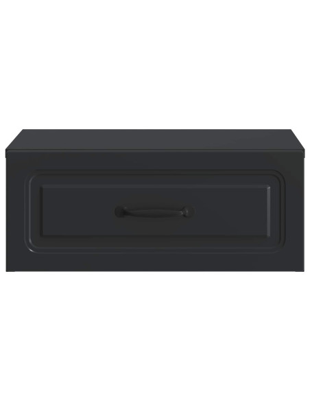Mobiletto da notte a muro con cassetto Nero 49 x 34,5 x 20 cm