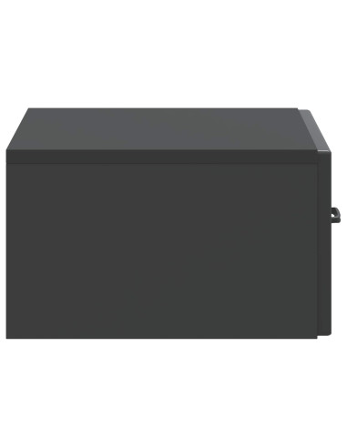 Mobiletto da notte a muro con cassetto Nero 49 x 34,5 x 20 cm