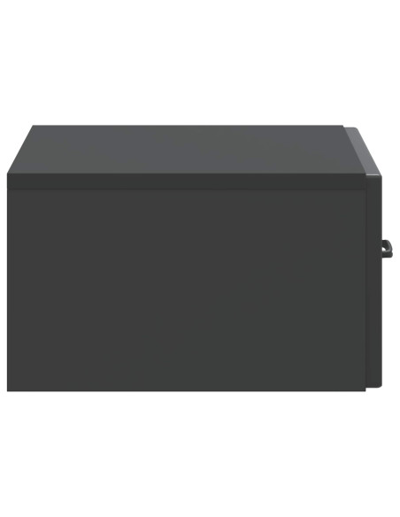 Mobiletto da notte a muro con cassetto Nero 49 x 34,5 x 20 cm