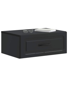Mobiletto da notte a muro 2 pcs Nero 49 x 34,5 x 20 cm 2