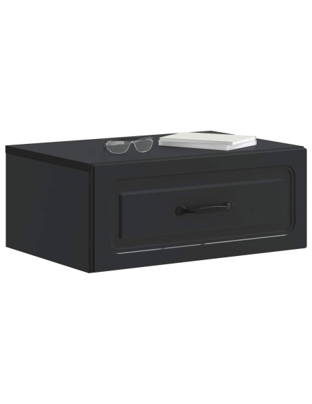 Mobiletto da notte a muro 2 pcs Nero 49 x 34,5 x 20 cm