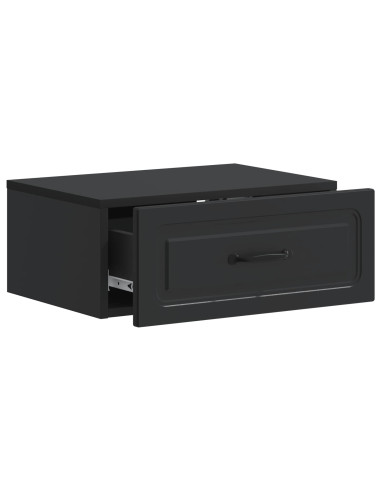 Mobiletto da notte a muro 2 pcs Nero 49 x 34,5 x 20 cm