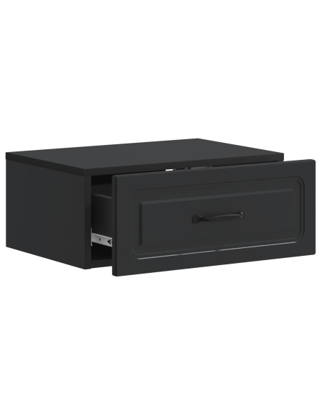 Mobiletto da notte a muro 2 pcs Nero 49 x 34,5 x 20 cm