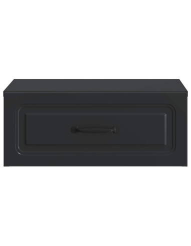 Mobiletto da notte a muro 2 pcs Nero 49 x 34,5 x 20 cm