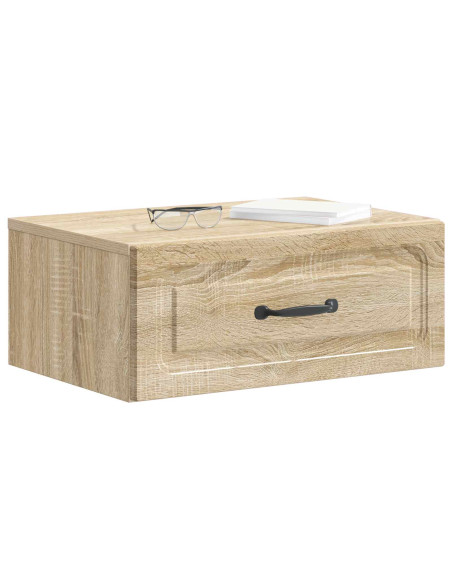 Mobiletto da notte a muro 2 pcs Rovere Sonoma 49 x 34,5 x 20 cm