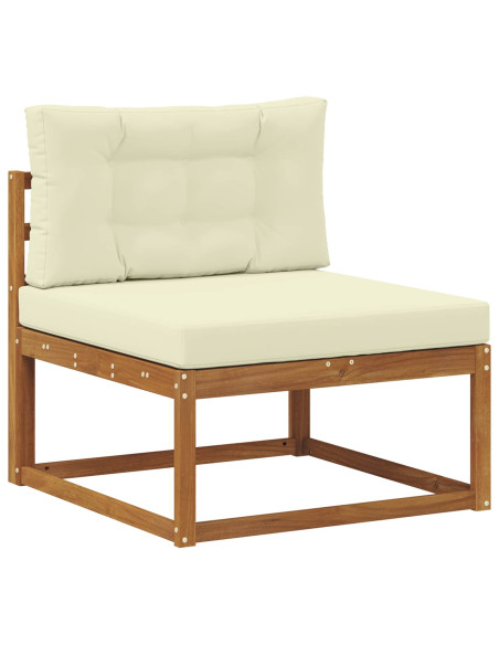 Set di divani da esterno con cuscino 4 pcs Naturale e Crema