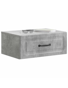 Mobiletto da notte a muro Grigio Cemento 49 x 34,5 x 20 cm 2
