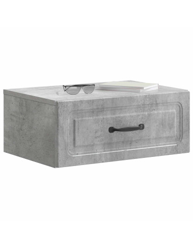 Mobiletto da notte a muro Grigio Cemento 49 x 34,5 x 20 cm