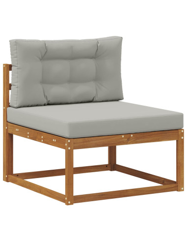 Set di divani da esterno 4 pcs Naturale e Grigio chiaro