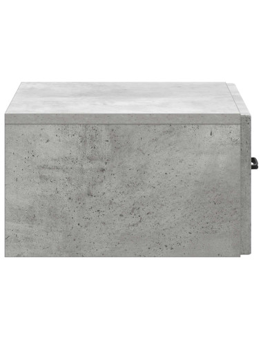 Mobiletto da notte a muro Grigio Cemento 49 x 34,5 x 20 cm
