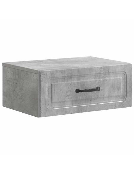 Mobiletto da notte a muro con cassetto 2 pcs Grigio Cemento