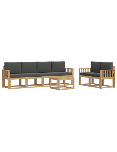 Set di divani da esterno con cuscino 7 pcs Bianco e Antracite