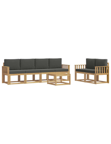 Set di divani da esterno con cuscino 7 pcs Bianco e Antracite