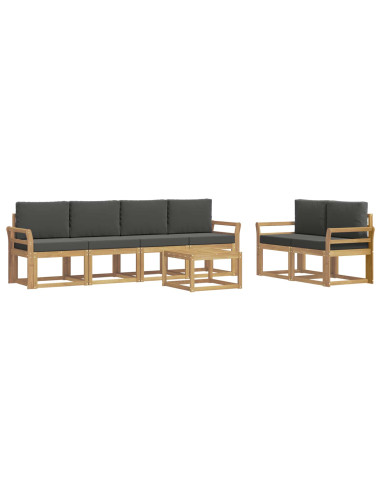 Set di divani da esterno con cuscino 7 pcs Bianco e Antracite
