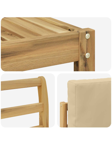 Set di divani da esterno con cuscino 7 pcs Bianco e Beige