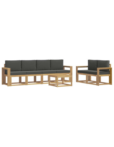 Set di divani da esterno con cuscino 7 pcs Bianco e Antracite