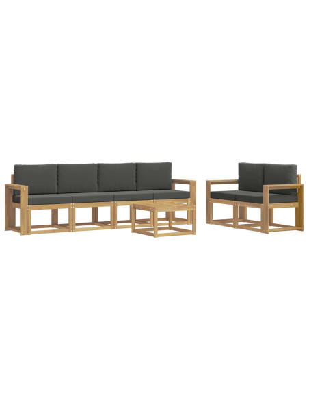 Set di divani da esterno con cuscino 7 pcs Bianco e Antracite
