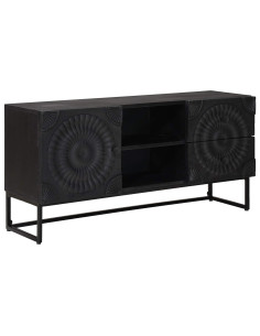 Mobile TV con cassetto con lo scaffale Nero 105 x 30 x 54 cm 2