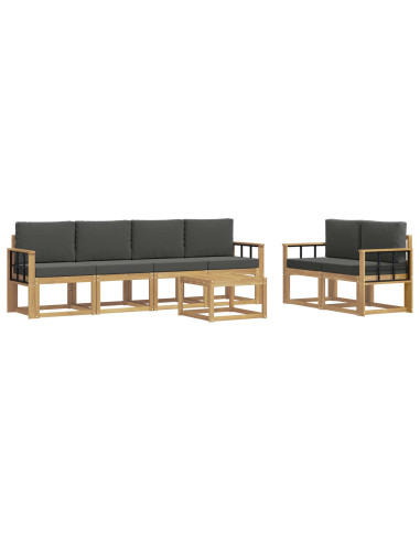 Set di divani da esterno con cuscino 7 pcs Bianco e Antracite