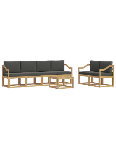Set di divani da esterno con cuscino 7 pcs Bianco e Antracite