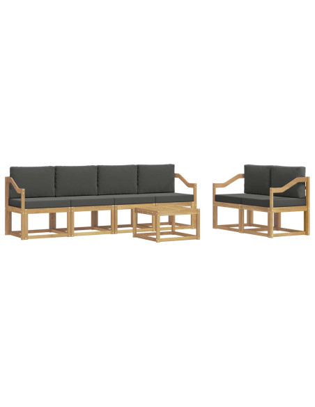 Set di divani da esterno con cuscino 7 pcs Bianco e Antracite