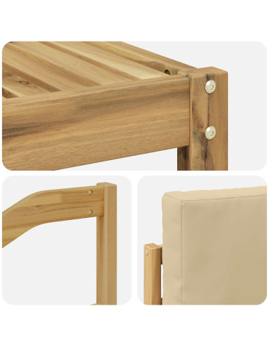 Set di divani da esterno con cuscino 7 pcs Bianco e Beige