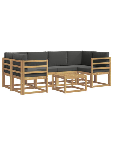 Set di divani da esterno con cuscino 7 pcs Bianco e Antracite