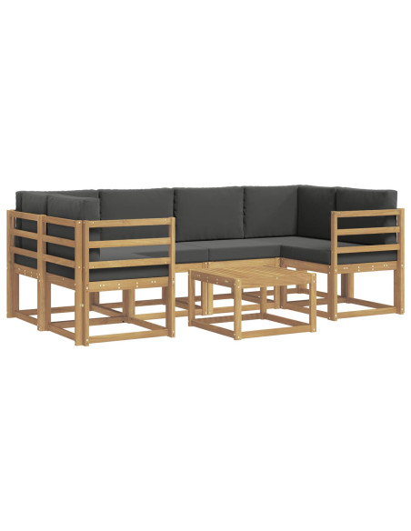 Set di divani da esterno con cuscino 7 pcs Bianco e Antracite
