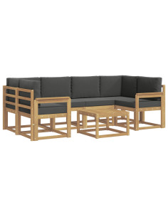 Set di divani da esterno con cuscino 7 pcs Bianco e Antracite 2