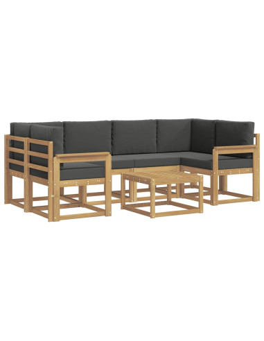Set di divani da esterno con cuscino 7 pcs Bianco e Antracite