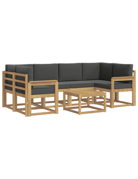 Set di divani da esterno con cuscino 7 pcs Bianco e Antracite