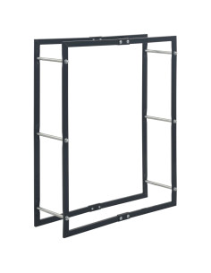 Rastrelliera per Legna da Ardere Nera 80x25x100 cm in Acciaio 2