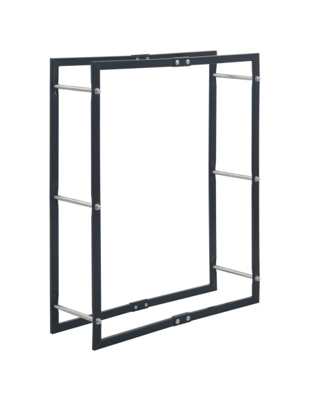 Rastrelliera per Legna da Ardere Nera 80x25x100 cm in Acciaio